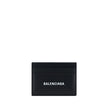 Black Calf Leather Bos Taurus WalletCalfskin Card Holder by Balenciaga, card slots on front and back, iconic brand monogram contrasting on front. Season: AW25 Dimension: 9×9 Composition: 100% Calf Leather Bos Taurus MADE IN ITALYBlack Calf Leather Bos Tau
