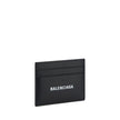 Black Calf Leather Bos Taurus WalletCalfskin Card Holder by Balenciaga, card slots on front and back, iconic brand monogram contrasting on front. Season: AW25 Dimension: 9×9 Composition: 100% Calf Leather Bos Taurus MADE IN ITALYBlack Calf Leather Bos Tau