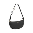Black Calf Leather Bos Taurus Shoulder BagFerragamo’s Leather Hobo Shoulder Bag is an elegant and versatile accessory, featuring a half-moon design that enhances its soft, flowing silhouette. The adjustable shoulder strap allows you to easily adjust it to