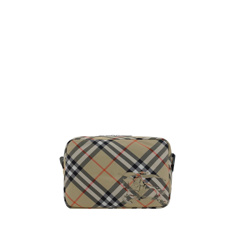 Beige Polyester Shoulder BagShoulder Bag by Burberry, adjustable and removable shoulder strap, zippered top closure, iconic all-over repeated Check pattern, embroidered brand logo patch on front, single interior compartment. Season: AW25 Composition: 92%