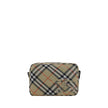 Beige Polyester Shoulder BagShoulder Bag by Burberry, adjustable and removable shoulder strap, zippered top closure, iconic all-over repeated Check pattern, embroidered brand logo patch on front, single interior compartment. Season: AW25 Composition: 92%