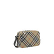 Beige Polyester Shoulder BagShoulder Bag by Burberry, adjustable and removable shoulder strap, zippered top closure, iconic all-over repeated Check pattern, embroidered brand logo patch on front, single interior compartment. Season: AW25 Composition: 92%