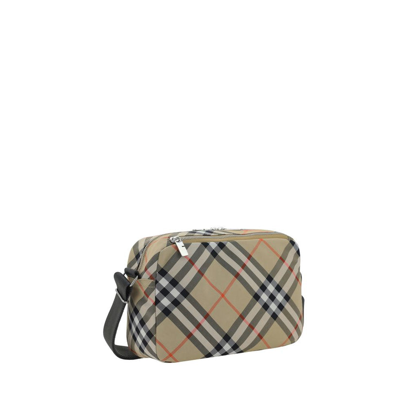 Beige Polyester Shoulder BagShoulder Bag by Burberry, adjustable and removable shoulder strap, zippered top closure, iconic all-over repeated Check pattern, embroidered brand logo patch on front, single interior compartment. Season: AW25 Composition: 92%
