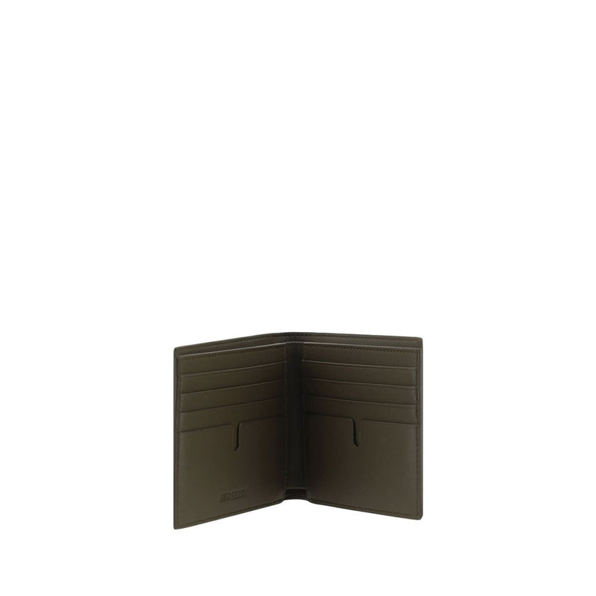 Beige Calf Leather Bos Taurus WalletWallet by Burberry, interior card slot, bill compartment, iconic Check pattern of the brand. Season: AW25 Dimension: 11×11 Composition: INNER 100% Calf Leather Bos Taurus OUTER 55% Polyurethane 25% Polyester 20% Cotton