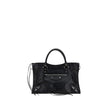 Black Lamb Ovis Aries Aries Shoulder BagBalenciaga’s Le City Medium Lambskin Handbag combines elegance and functionality. Made of soft lambskin leather, it features two hand-woven leather handles and an adjustable, removable shoulder strap for added versa