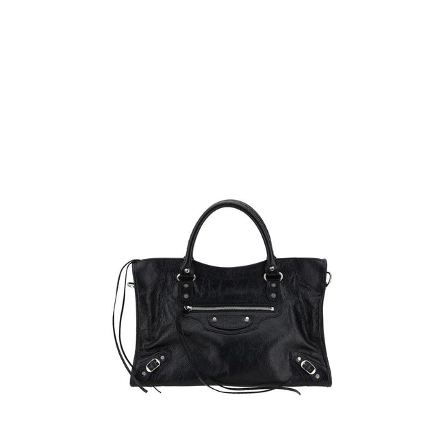 Black Lamb Ovis Aries Aries Shoulder BagBalenciaga’s Le City Medium Lambskin Handbag combines elegance and functionality. Made of soft lambskin leather, it features two hand-woven leather handles and an adjustable, removable shoulder strap for added versa