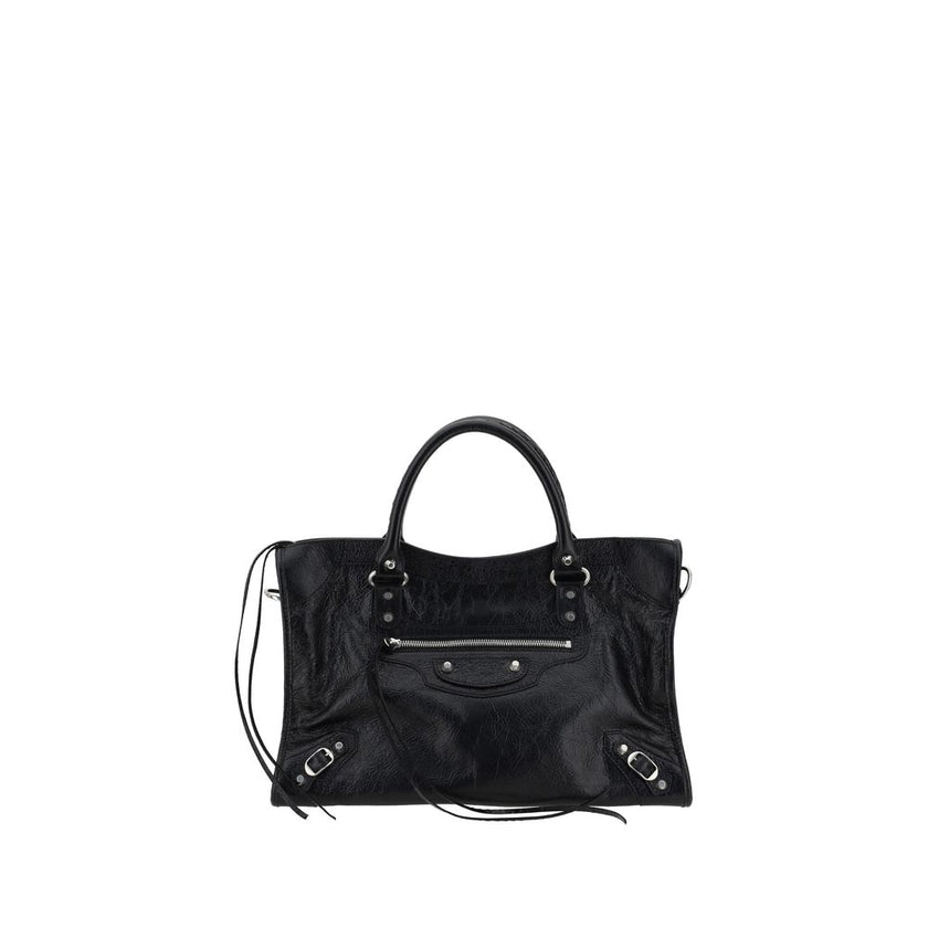 Black Lamb Ovis Aries Aries Shoulder BagBalenciaga’s Le City Medium Lambskin Handbag combines elegance and functionality. Made of soft lambskin leather, it features two hand-woven leather handles and an adjustable, removable shoulder strap for added versa