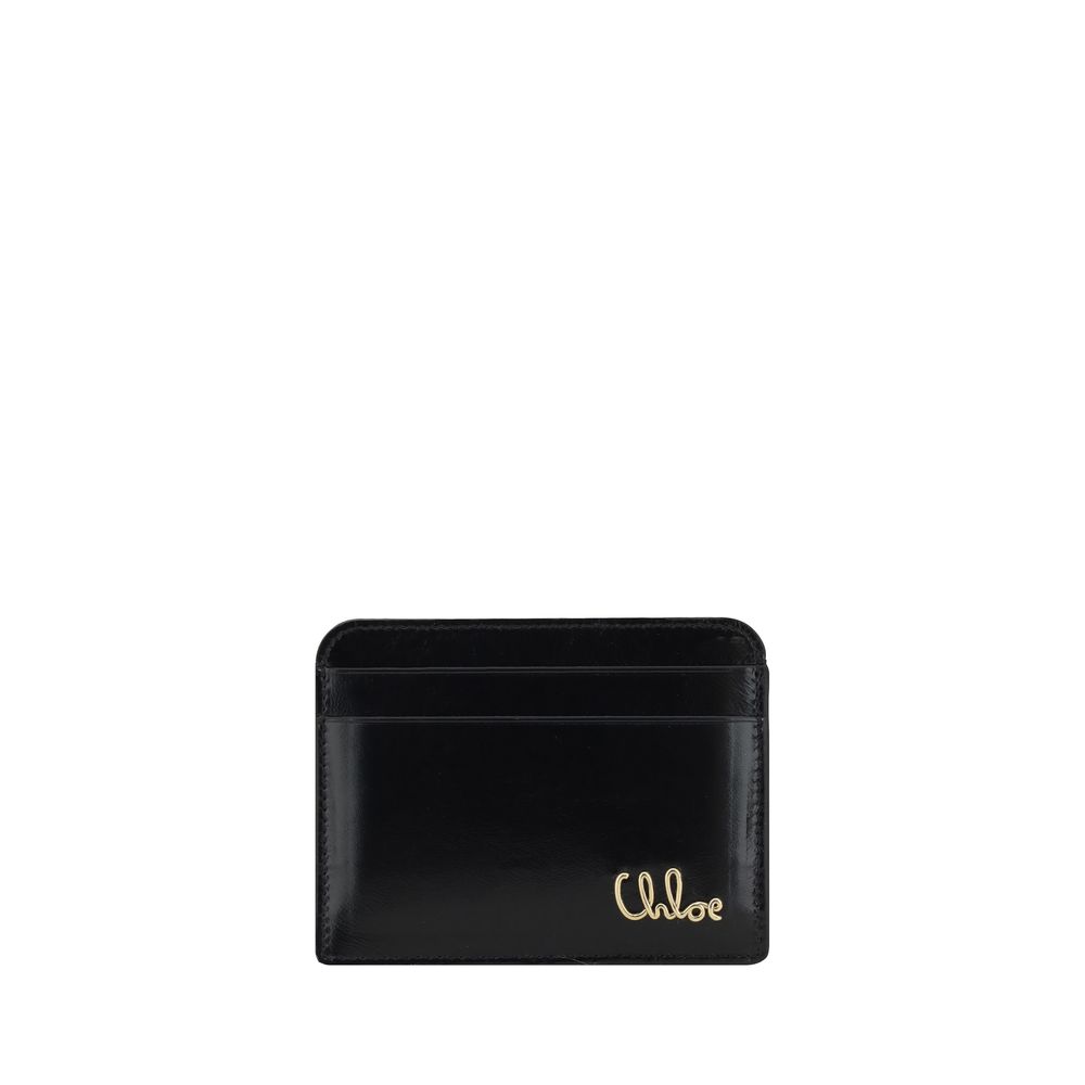 Black Calf Leather Bos Taurus WalletChloé’s leather logoed Card Holder is a stylish and practical accessory. It features card slots on the front and back, offering optimal functionality. The three-dimensional plaque with the brand’s iconic monogram applie