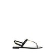 Black Calf Leather Bos Taurus Flat SandalsCalfskin Cassandra Sandals by Saint Laurent, flip-flop style, ankle strap closure with side buckle, iconic brand monogram detail embossed on front, logoed insole. Season: AW25 Composition: UPPER 100% Calf Leather
