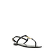 Black Calf Leather Bos Taurus Flat SandalsCalfskin Cassandra Sandals by Saint Laurent, flip-flop style, ankle strap closure with side buckle, iconic brand monogram detail embossed on front, logoed insole. Season: AW25 Composition: UPPER 100% Calf Leather
