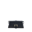 Black Calf Leather Bos Taurus Shoulder BagLeather Flap Shoulder Bag by Ferragamo, flat handle at adjustable top, t three-dimensional plaque with iconic logo applique on front, front closure by magnetic flap, single compartment. Season: AW25 Composition: G