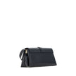 Black Calf Leather Bos Taurus Shoulder BagLeather Flap Shoulder Bag by Ferragamo, flat handle at adjustable top, t three-dimensional plaque with iconic logo applique on front, front closure by magnetic flap, single compartment. Season: AW25 Composition: G