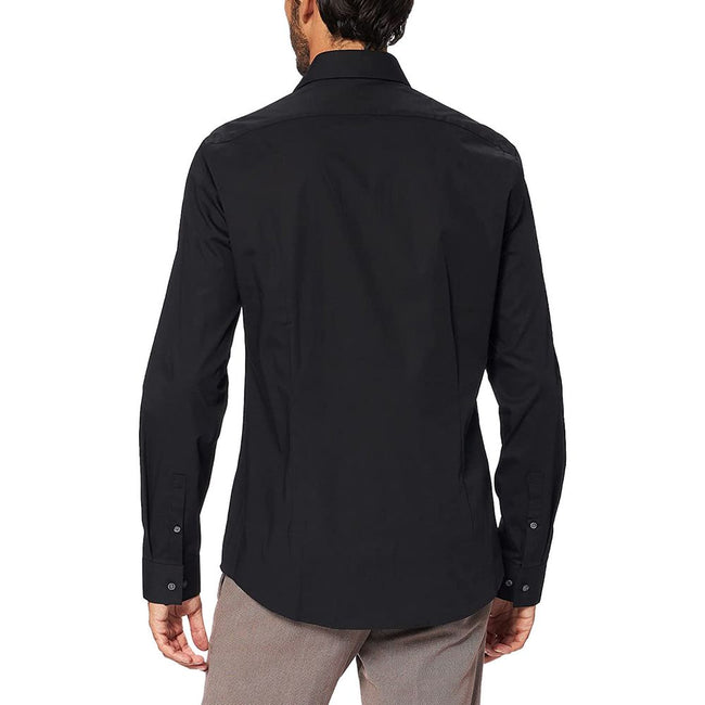 Black Cotton Dress ShirtDiscover the Calvin Klein K10K108229 long-sleeve shirt for men, crafted from stretch poplin for a slim fit that accentuates the male silhouette. This shirt is made from 100% high-quality cotton, ensuring comfort and breathability t