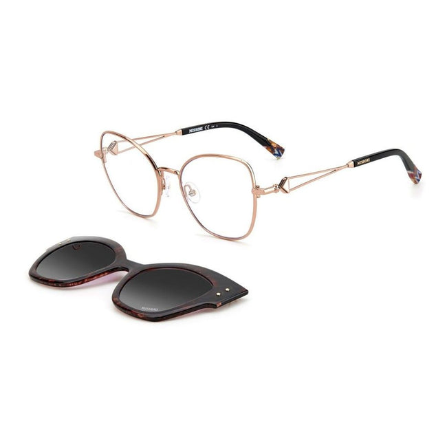 Gold Stainless Steel FramesVIEW + CLIP-ON MISSONI WOMEN MIS0054CSDDB (Lens/Bridge/Temple) 53/18/140 mm.Material: STAINLESS STEEL.Colour: GOLDEN.Measures (Lens/Bridge/Temple): 53/18/140mm.GREY.SUN CLIP INCLUDEDGold Stainless Steel Frames${tagsMissoniAulae