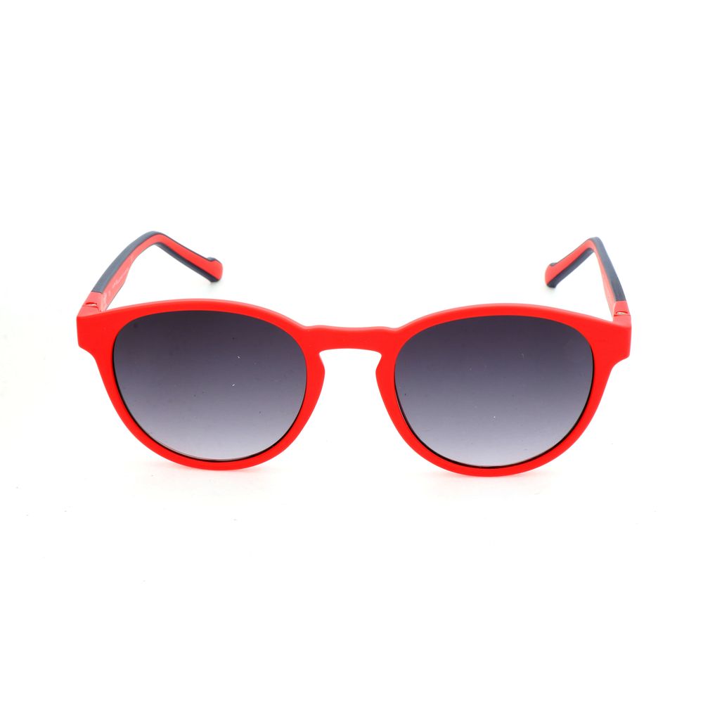 Red Synthetic Sunglasses with Gradient Gray Lens