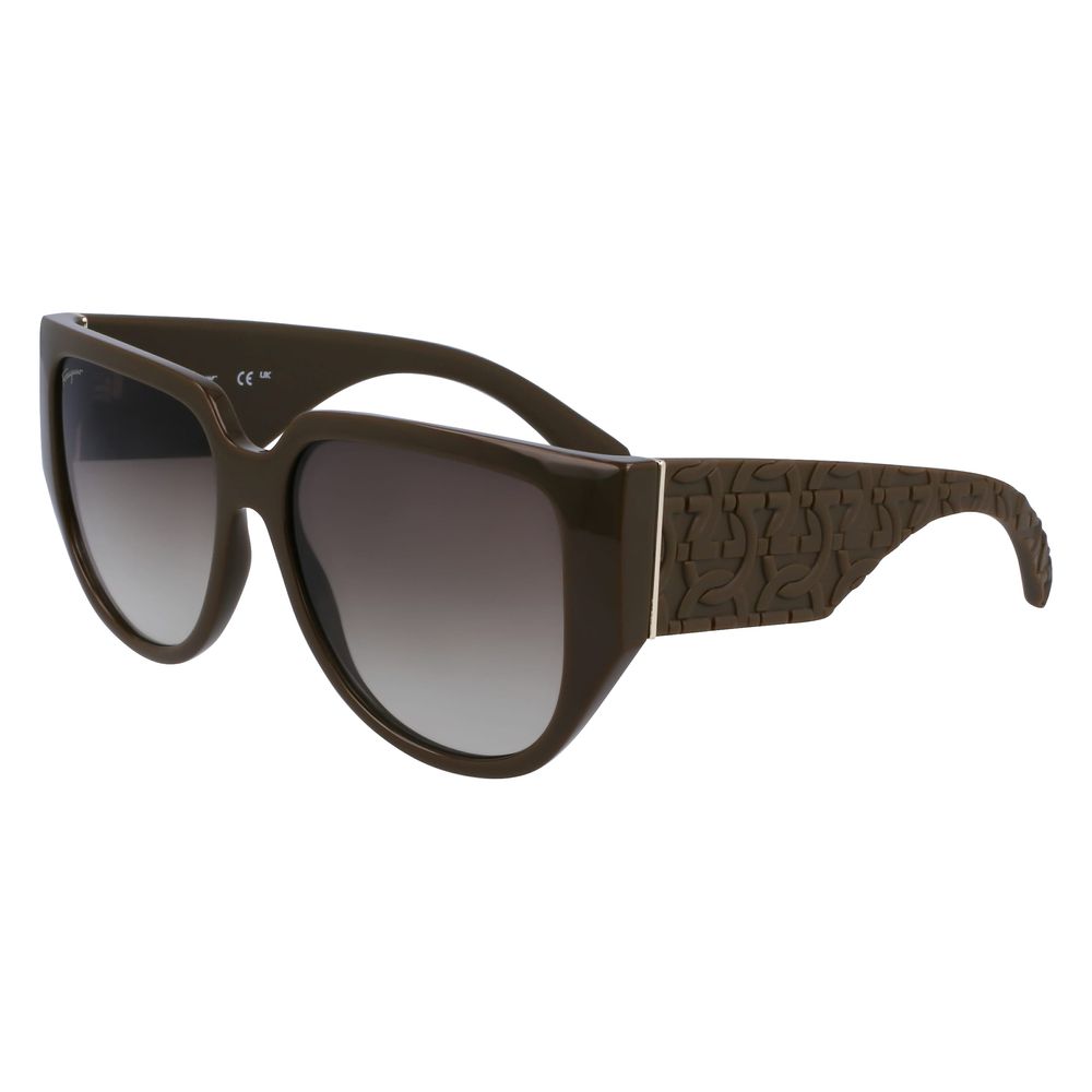 Grüne zweifarbige synthetische Sonnenbrille von Ferragamo