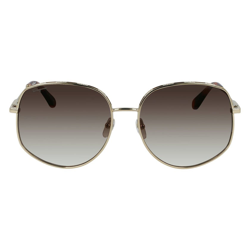 Gold Metal SunglassesSUNGLASSES SALVATORE FERRAGAMO WOMEN SF277S-710 (Lens/Bridge/Temple) 61/17/140 mm.Material: METAL.Colour: Gold and pink.Measures (Lens/Bridge/Temple): 61/17/140mm.Gradient pink.UV filter 2Gold Metal Sunglasses${tagsSalvatore Ferragamo