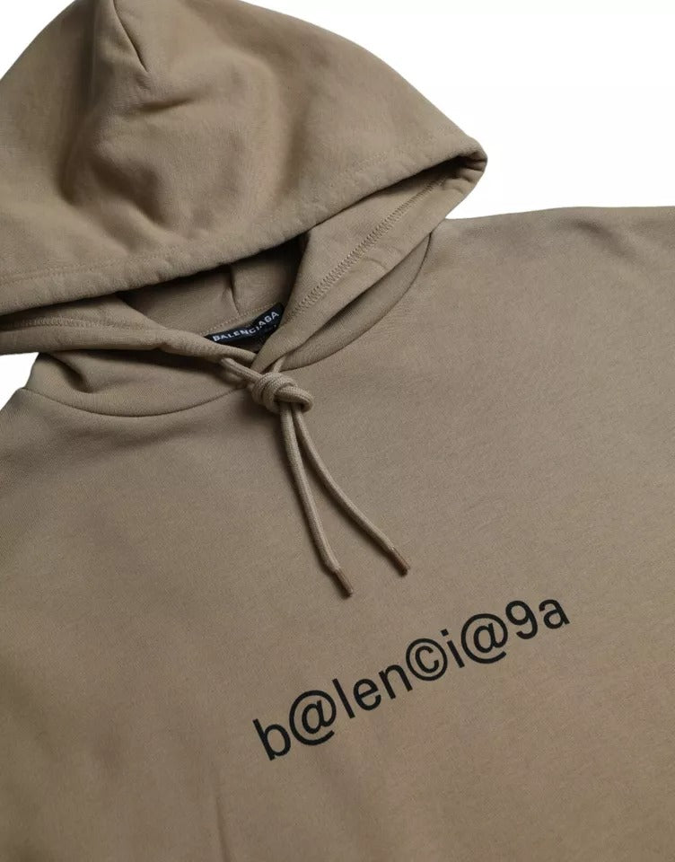 Balenciaga Brauner Baumwoll-Symbol-Molleton-Bouclette Kapuzenpullover
