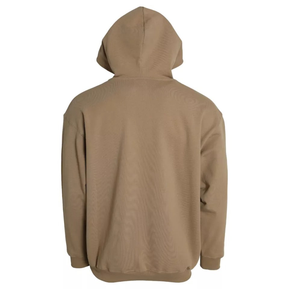 Balenciaga Brauner Baumwoll-Symbol-Molleton-Bouclette Kapuzenpullover