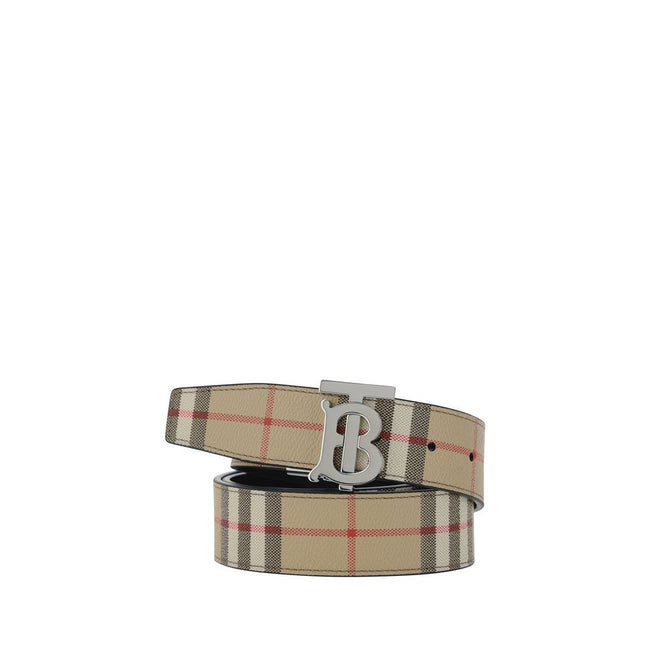 Archivio Check reversible BeltThe Burberry Reversible Belt features a double-sided design, offering two styling options: one side is plain and the other features the brand’s iconic Archive Check. The gold-plated buckle, featuring the brand’s logo, adds a