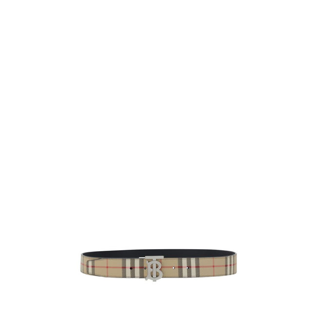 Archivio Check reversible BeltThe Burberry Reversible Belt features a double-sided design, offering two styling options: one side is plain and the other features the brand’s iconic Archive Check. The gold-plated buckle, featuring the brand’s logo, adds a