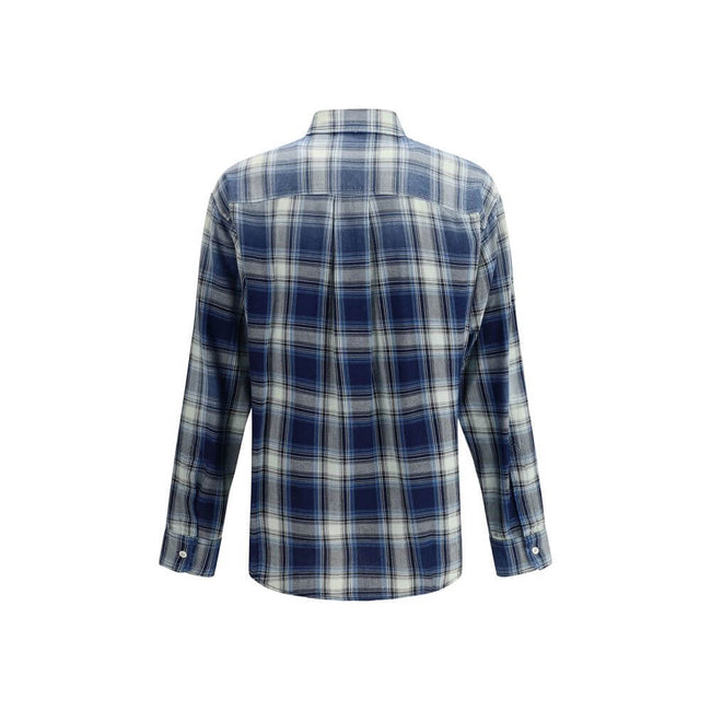 Blue Cotton Pattern ShirtDsquared2’s cotton check Shirt is a garment with a casual and distinctive style, perfect for a contemporary look. The classic collar and front button closure lend a traditional touch, while the two front patch pockets with flap an