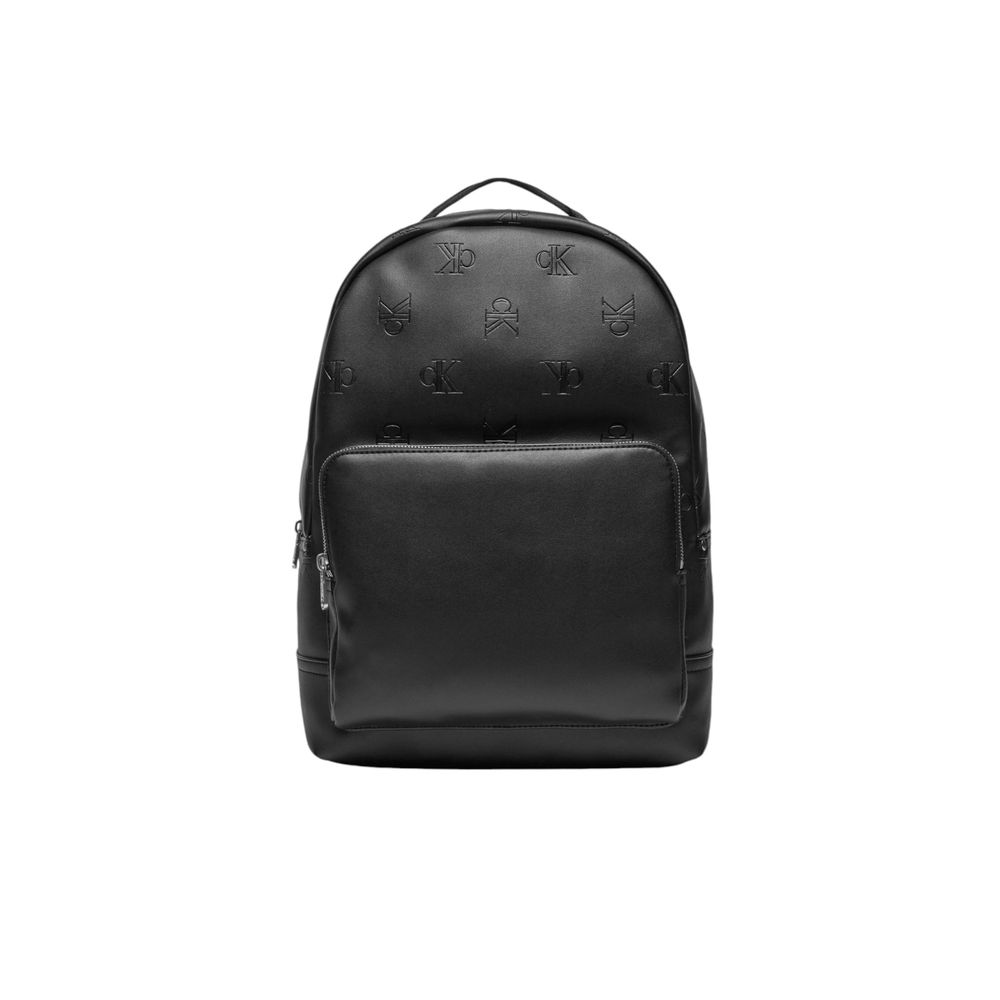 Black Polyethylene BackpackDiscover the AOP CENTER ZIP CAMPUS BP backpack by Calvin Klein Jeans, an essential accessory for the modern man. Made from 100% polyurethane, this backpack offers excellent resistance and durability, perfect for everyday use. It