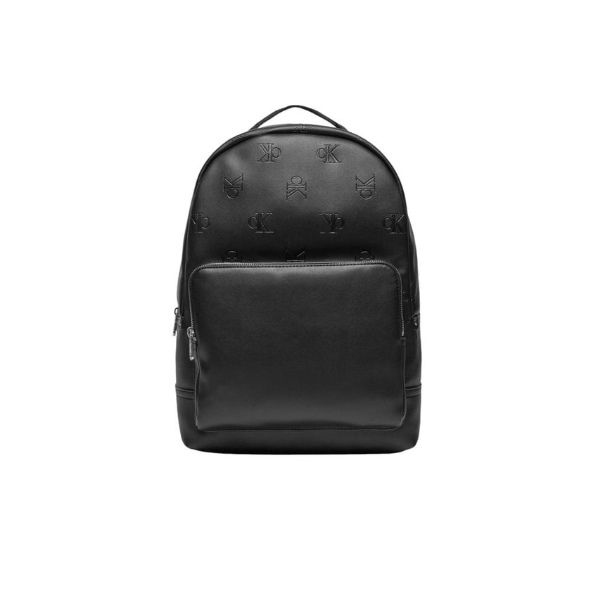 Black Polyethylene BackpackDiscover the AOP CENTER ZIP CAMPUS BP backpack by Calvin Klein Jeans, an essential accessory for the modern man. Made from 100% polyurethane, this backpack offers excellent resistance and durability, perfect for everyday use. It