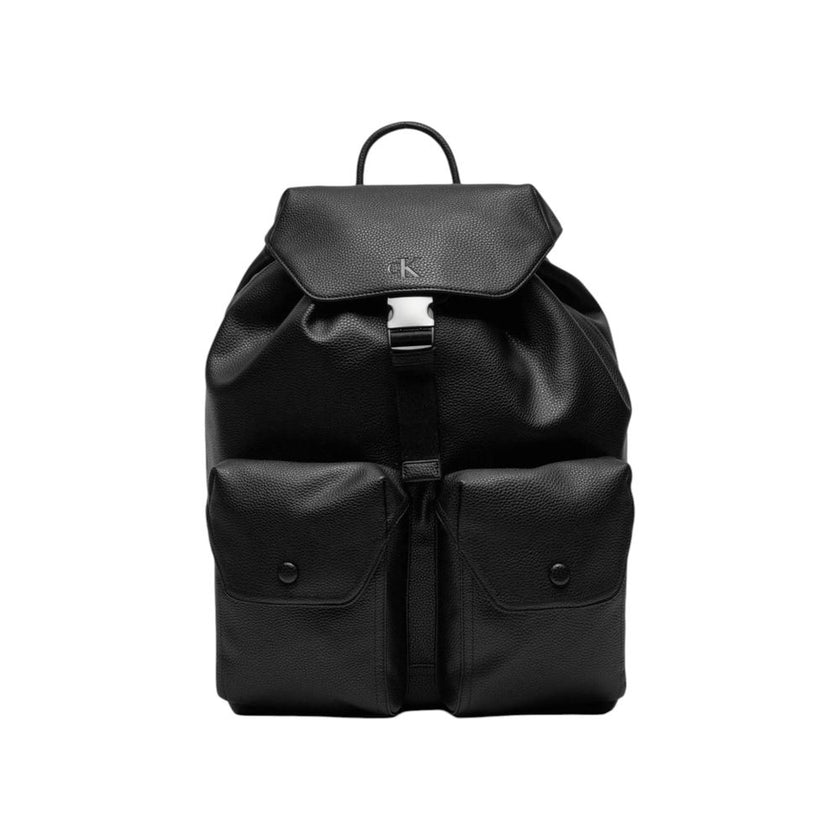 Black Polyethylene BackpackDiscover the Calvin Klein Jeans K50K512544 – Over Webbing Flap backpack, a versatile and modern accessory perfect for the contemporary man. Made from 100% polyurethane, this bag combines durability and style, making it ideal for