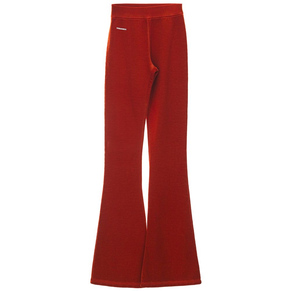 Red Cotton Athletic PantsDsquared2 High Waist Flared Sweat Pants. Made of plush fabric, high waist, elastic waistband, contrasting printed logo on the side, wide bottom (30 cm). Composition: 100% Cotton-Sku inside:24GIU74Red Cotton Athletic Pants${tagsDsq