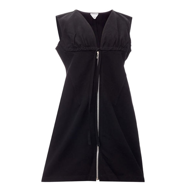 Elegant Black Viscose Dress EssentialsDiscover the embodiment of sophistication with this premium black viscose dress, expertly crafted for the modern woman. Both timeless and contemporary, this piece is a testament to the distinguished style synonymous w