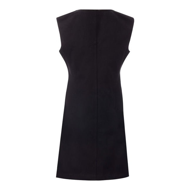 Elegant Black Viscose Dress EssentialsDiscover the embodiment of sophistication with this premium black viscose dress, expertly crafted for the modern woman. Both timeless and contemporary, this piece is a testament to the distinguished style synonymous w