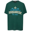 Green Cotton T-ShirtGreen Cotton Overfit T-shirt with Dsquared2 Print. Crew neck, short sleeves, front logo print, contrasting printed logo on back. Overfit fit. Composition: 100% Cotton. Inner Sku: 24SET06Green Cotton T-Shirt${tagsDsquared²Aulae Green Co