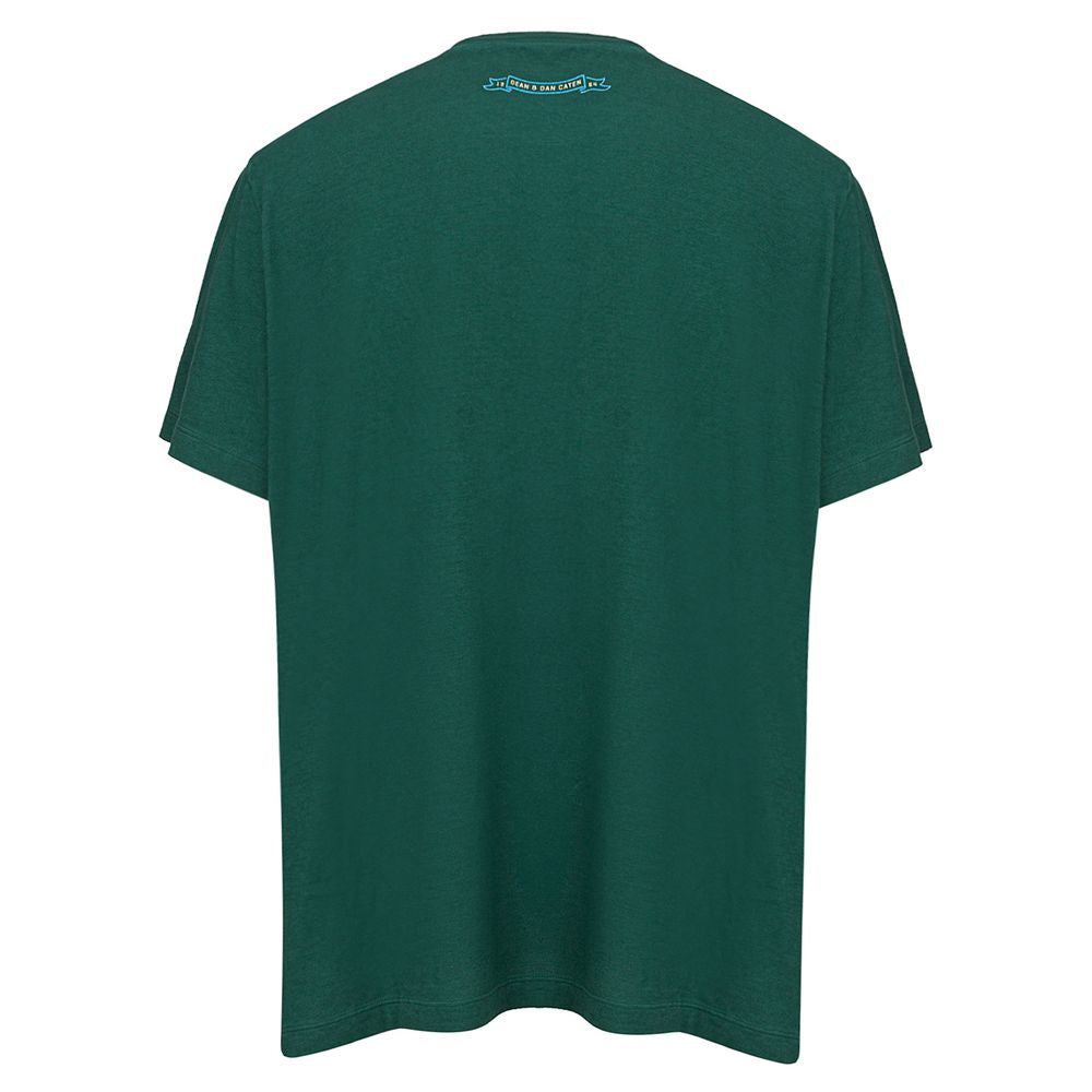 Green Cotton T-ShirtGreen Cotton Overfit T-shirt with Dsquared2 Print. Crew neck, short sleeves, front logo print, contrasting printed logo on back. Overfit fit. Composition: 100% Cotton. Inner Sku: 24SET06Green Cotton T-Shirt${tagsDsquared²Aulae Green Co