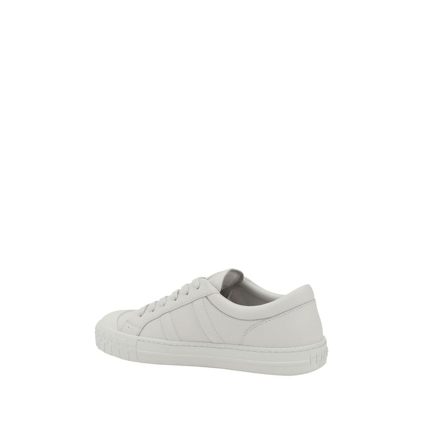 White Calf Leather Bos Taurus Athletic SneakersThe Fendi Domino leather Sneakers are a contemporary interpretation of the classic sports model, designed for those seeking a balance between comfort and luxury. The upper closure with laces allows for an adj