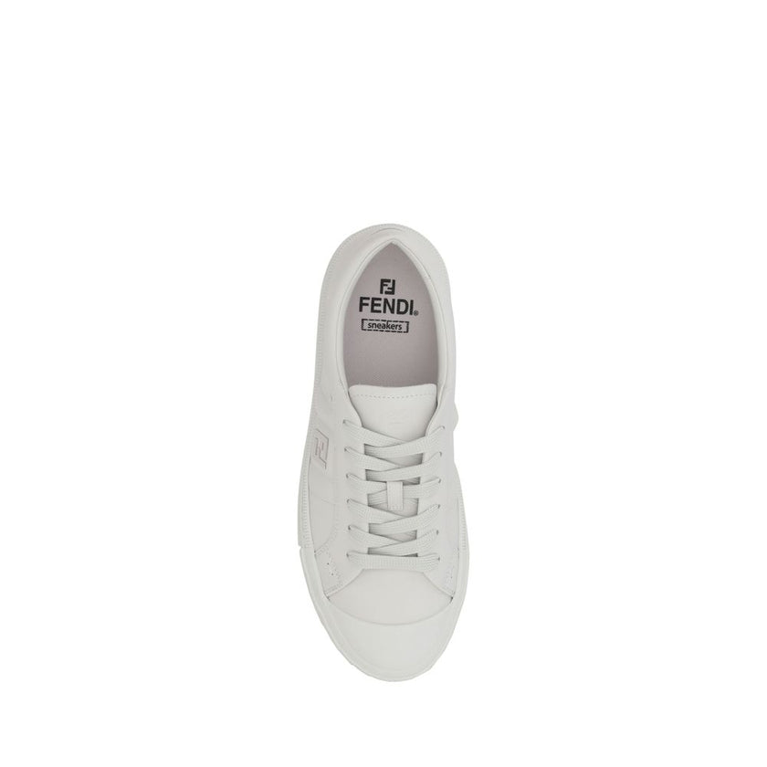 White Calf Leather Bos Taurus Athletic SneakersThe Fendi Domino leather Sneakers are a contemporary interpretation of the classic sports model, designed for those seeking a balance between comfort and luxury. The upper closure with laces allows for an adj