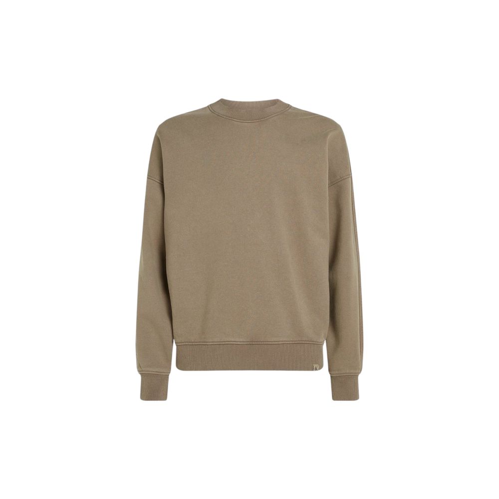 Beige Cotton SweatshirtDiscover the Calvin Klein Jeans WASHED HEAVY CREW NE J30J326687 sweatshirt for men, a clothing piece that combines style and comfort. Made from 80% cotton and 20% recycled cotton, this sweatshirt feels soft to the touch and is envir