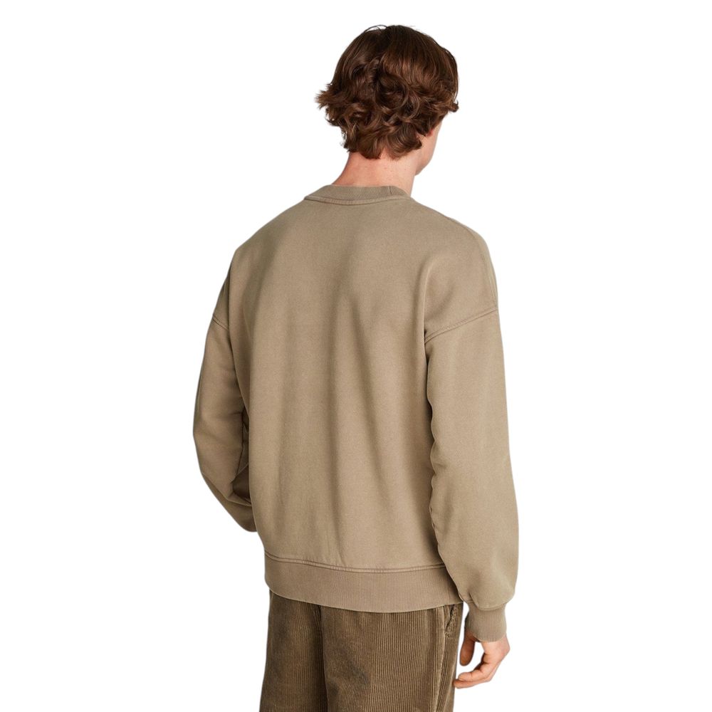 Beige Cotton SweatshirtDiscover the Calvin Klein Jeans WASHED HEAVY CREW NE J30J326687 sweatshirt for men, a clothing piece that combines style and comfort. Made from 80% cotton and 20% recycled cotton, this sweatshirt feels soft to the touch and is envir