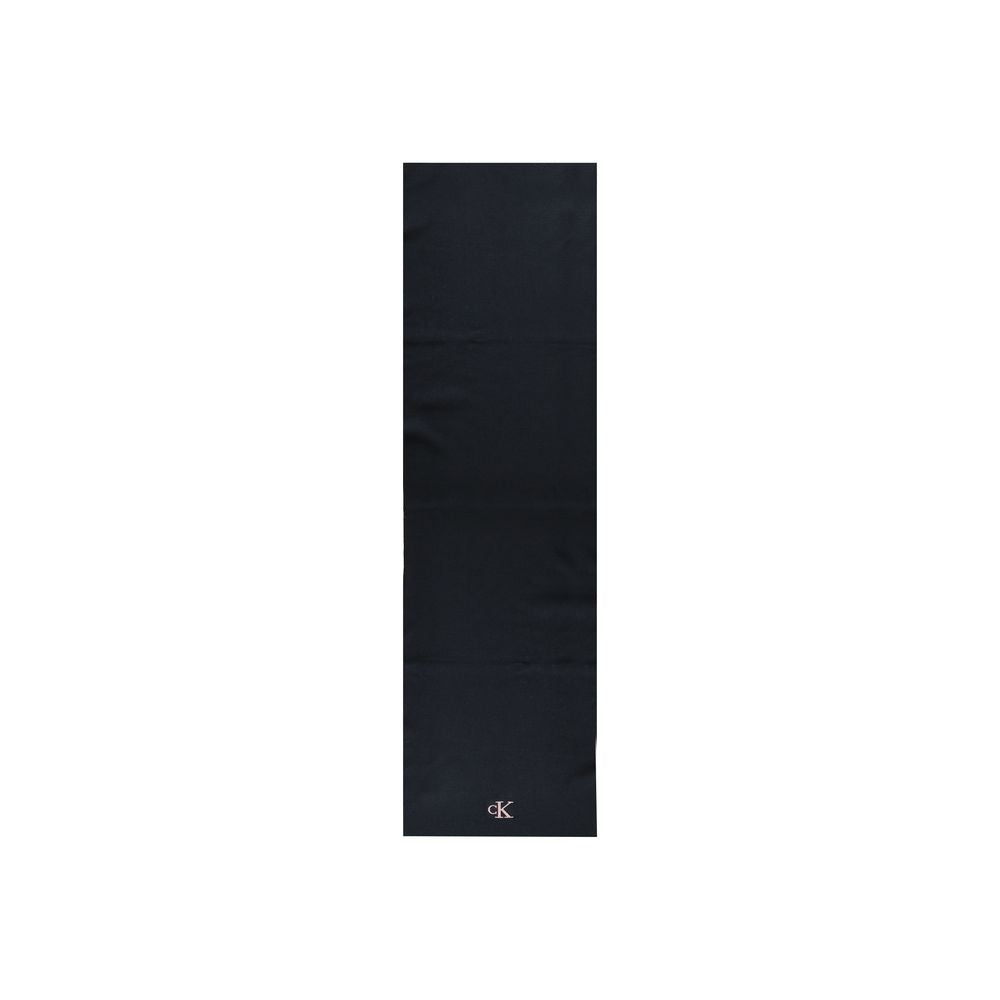 Black Recycled Polyester ScarfDiscover the Calvin Klein MONOGRAM EMBRO SCARF K60K612659, a stylish and versatile accessory perfect for completing any outfit. Made from 100% recycled polyester, this scarf not only adds a touch of elegance but is also an ec