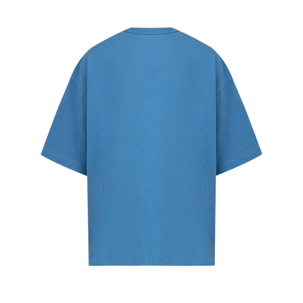 Blue Cotton T-ShirtBottega Veneta oversized cotton jersey T-shirt Materials: cotton jersey Size and fit: oversize Neckline: Crew neck Shoulders: relaxed Sleeves: short Pockets: studded patch pocket Bottom: With ribbed edges, With straight hemline Made In