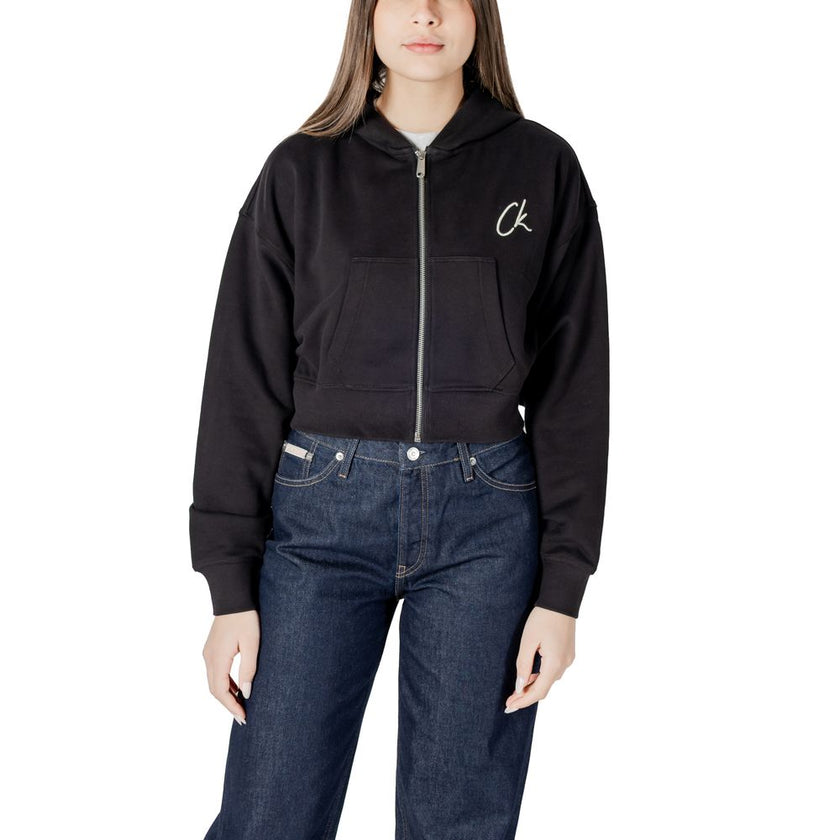 Black Cotton HoodyDiscover the women’s hoodie from Calvin Klein Jeans EMBROIDERED CK ZIP T J20J224440, an essential piece for your wardrobe. Made from 100% cotton, this hoodie offers a soft and comfortable feel, perfect for any casual occasion. The front
