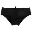 Black Polyamide Swim BriefsDSQUARED2 black swim briefs beachwear with orange logo print Made from 80% Polyamide and 20% Elastane Waist strap and logo details Stylish black color Great fit and comfort Material: 80% Polyamide 20% Elastane Size on Tag: IT48