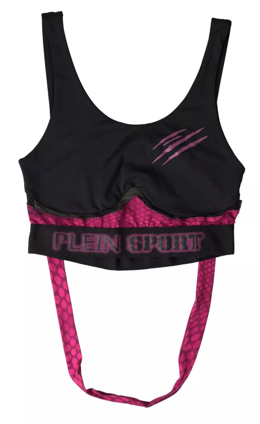 Black Fuchsia Logo Athlete Hannah Bra UnderwearPLEIN SPORT Gorgeous brand new with tags, 100% Authentic PLEIN SPORT womens sports bra underwear. Color: Black, Fuchsia Model: Sports bra Hook closure Logo details Made in ItalyBlack Fuchsia Logo Athlete Hann
