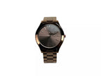 Slim Runway Brown Stainless Steel Watch MK3418 NO BOXStyle: Michael Kors (MK3418) Slim Runway Watch Material: Stainless Steel Features: Non-Numeric Stick Hour Markers, Water Resistant 50m, Minimalistic Design Measures: 42 mm Case SizeSlim Runway Brown Sta