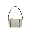 Beige Cotton Shoulder BagChloé’s cotton Carry Shoulder Bag is a stylish and versatile accessory made from durable cotton. It features a flat leather shoulder strap that is comfortable for carrying on the shoulder. The closure features a top zipper, provid