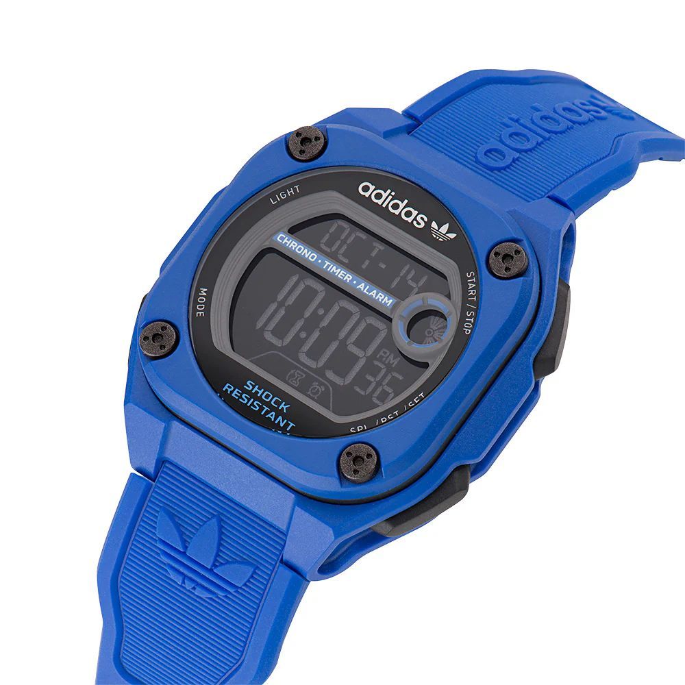 Blue Synthetic Digital Watch with Alarm and Chronograph