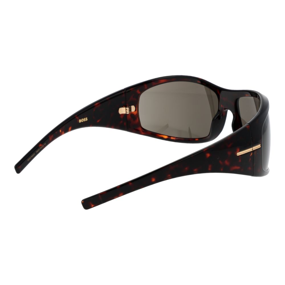 Brown Synthetic Rectangle Sunglasses