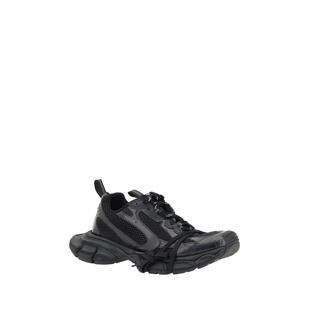 Schwarze synthetische Sportsneaker mit klobiger Sohle