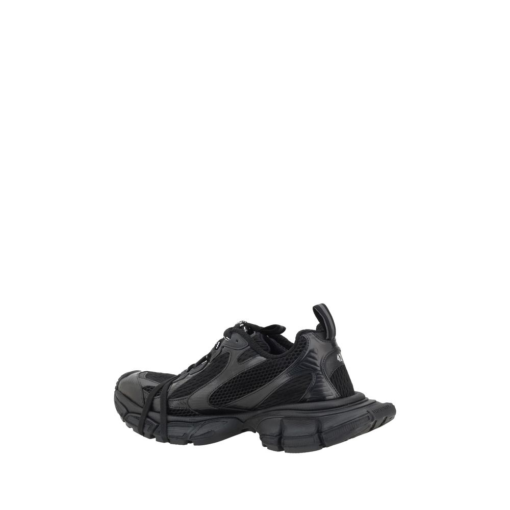Schwarze synthetische Sportsneaker mit klobiger Sohle