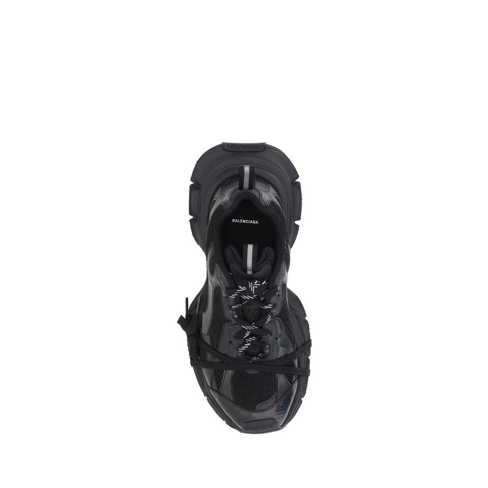 Schwarze synthetische Sportsneaker mit klobiger Sohle